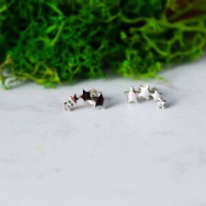 925 silver studs stars cubic zirconia new